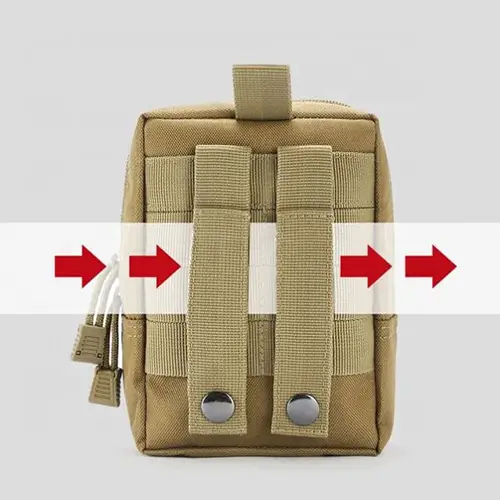 Dual-Compartment MOLLE Tactical Pouch with Customizable Patch Area